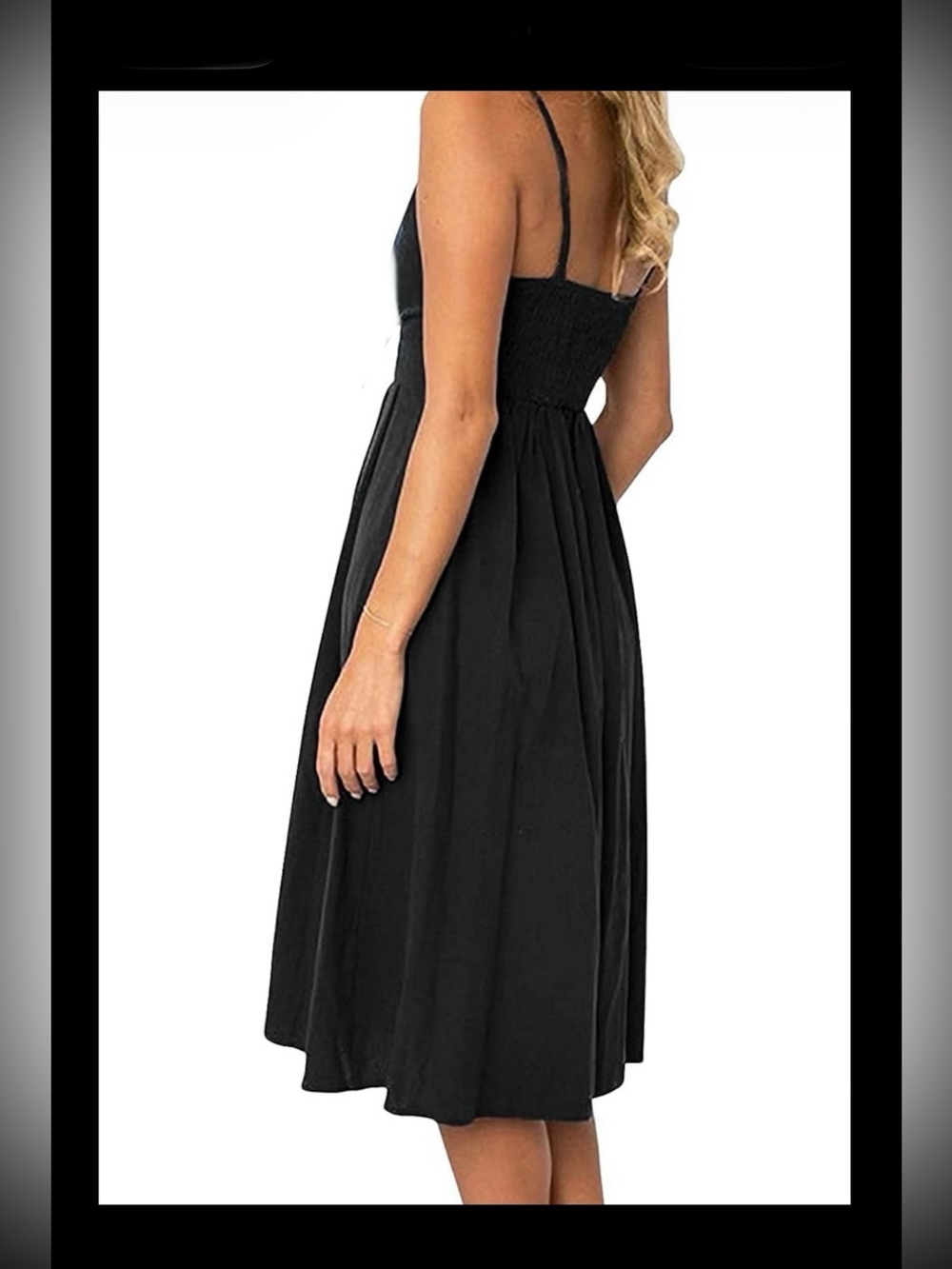 Black Spaghetti-Strap Women's Dress
